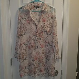 Fashion Union sheer tunic button down